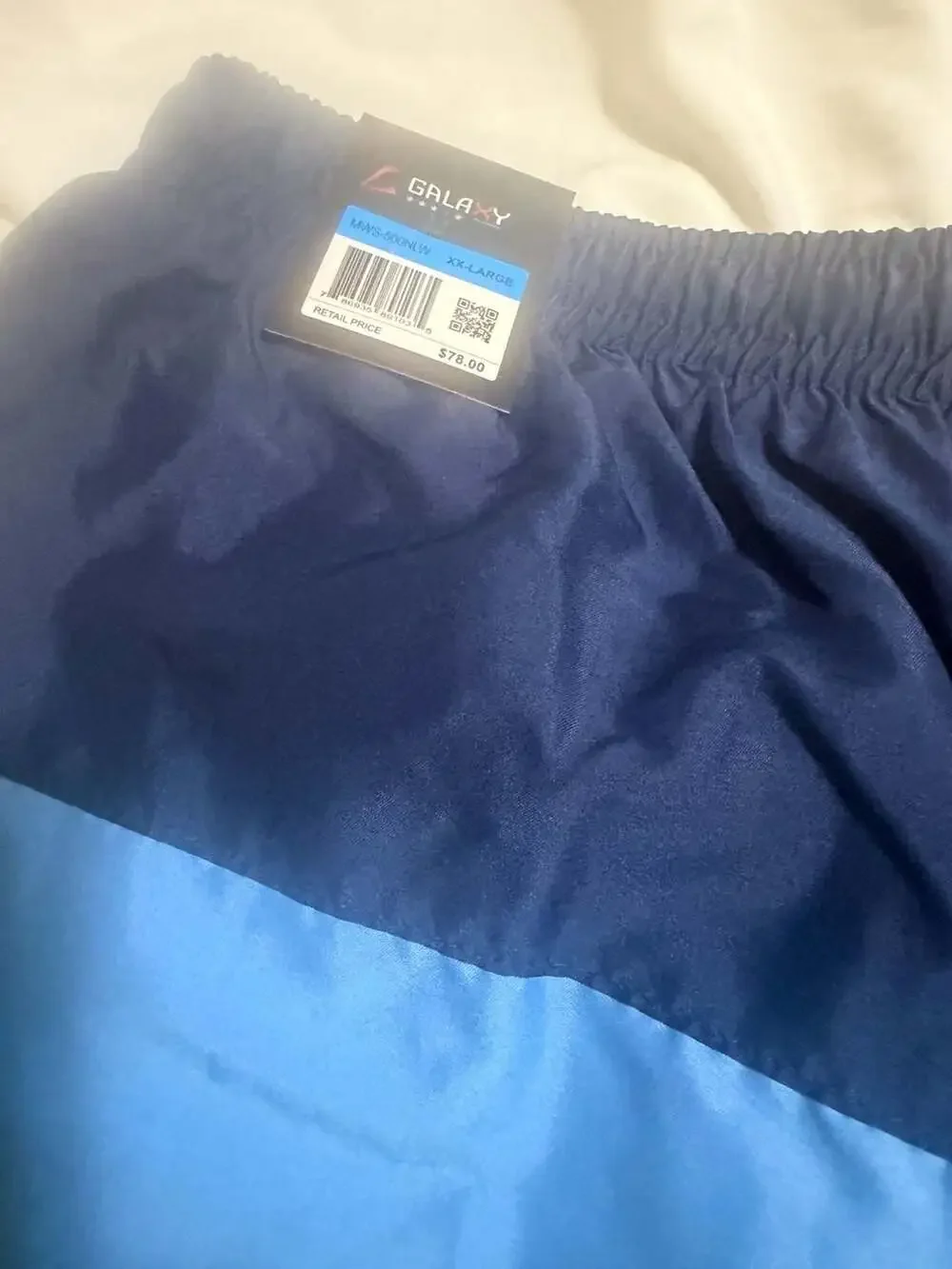 Galaxy by Harvic Men's Colorblock Swim Trunks Size 2XL Navy Blue White